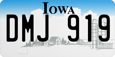 IA license plate DMJ919