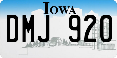 IA license plate DMJ920