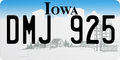 IA license plate DMJ925