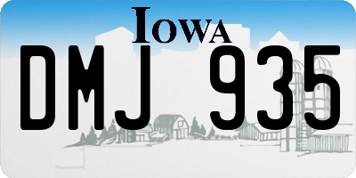 IA license plate DMJ935