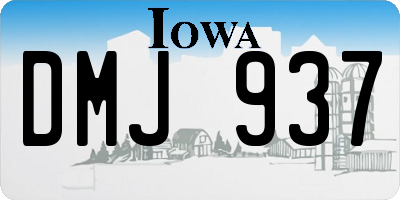 IA license plate DMJ937