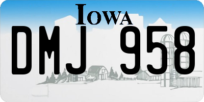 IA license plate DMJ958