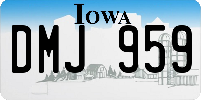 IA license plate DMJ959