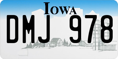 IA license plate DMJ978