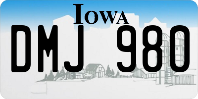 IA license plate DMJ980