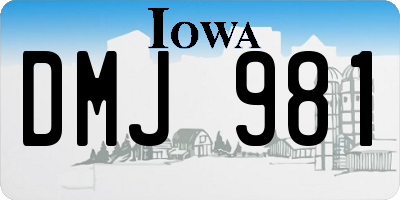 IA license plate DMJ981