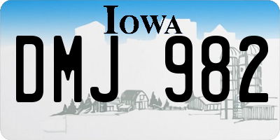IA license plate DMJ982