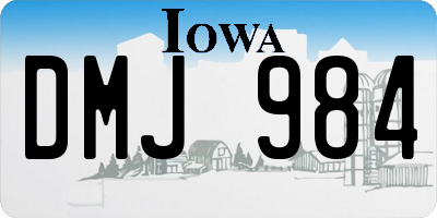 IA license plate DMJ984