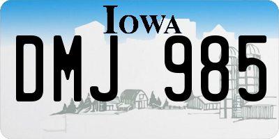 IA license plate DMJ985