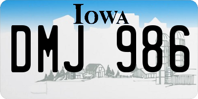 IA license plate DMJ986