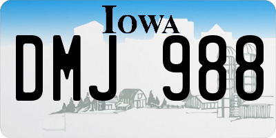 IA license plate DMJ988