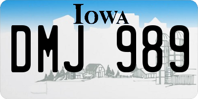 IA license plate DMJ989