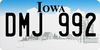IA license plate DMJ992