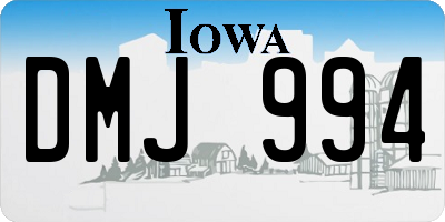 IA license plate DMJ994