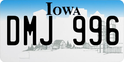 IA license plate DMJ996