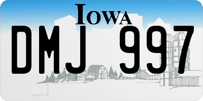 IA license plate DMJ997