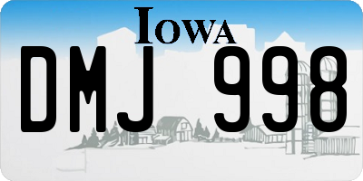 IA license plate DMJ998