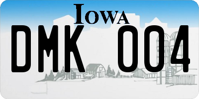 IA license plate DMK004