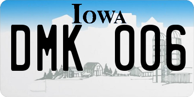 IA license plate DMK006