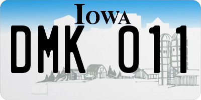 IA license plate DMK011