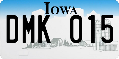 IA license plate DMK015