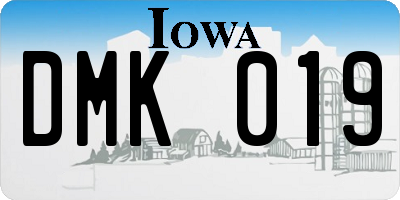 IA license plate DMK019