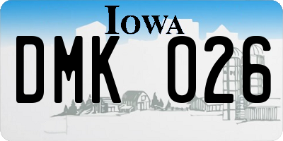 IA license plate DMK026