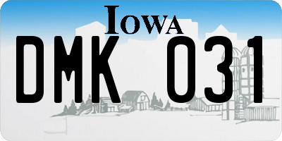 IA license plate DMK031