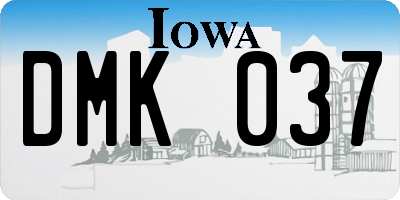 IA license plate DMK037