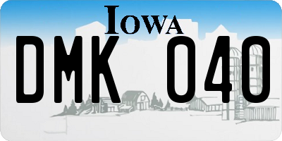 IA license plate DMK040
