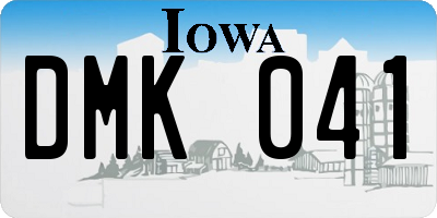 IA license plate DMK041