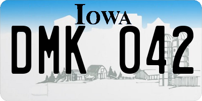 IA license plate DMK042