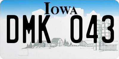 IA license plate DMK043