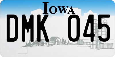 IA license plate DMK045