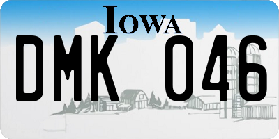 IA license plate DMK046