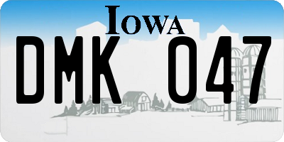 IA license plate DMK047