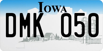 IA license plate DMK050