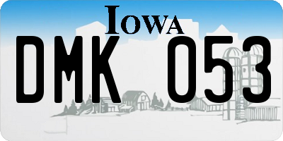 IA license plate DMK053