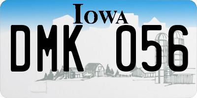 IA license plate DMK056