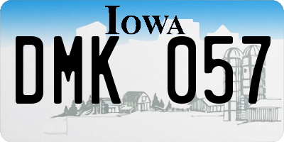 IA license plate DMK057