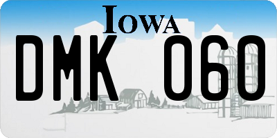 IA license plate DMK060