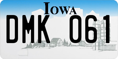 IA license plate DMK061