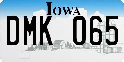 IA license plate DMK065