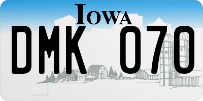 IA license plate DMK070