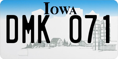 IA license plate DMK071