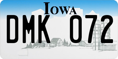 IA license plate DMK072