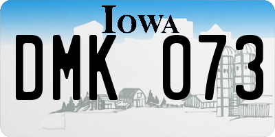 IA license plate DMK073