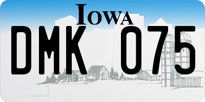 IA license plate DMK075