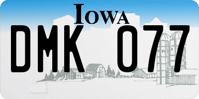 IA license plate DMK077