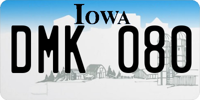 IA license plate DMK080